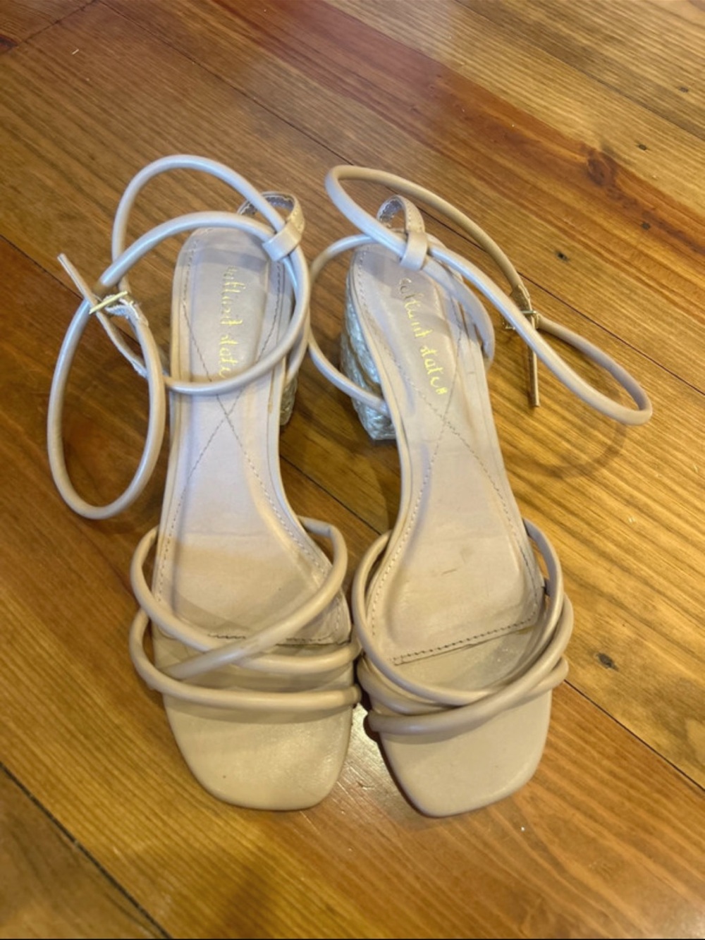 Altard State 8 Strappy Lace-Up Sandals in Light Beige